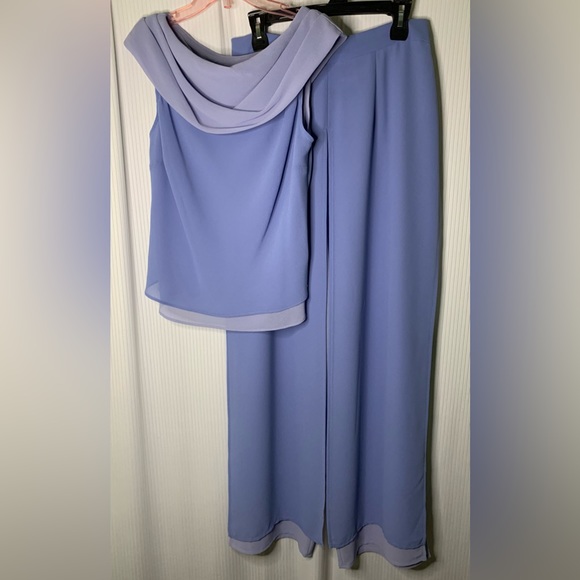Joseph Ribkoff Couture Pants - Joseph Ribkoff Couture 2 Piece Top and Pant Set Periwinkle and Lavender Size 12